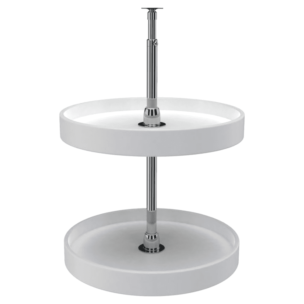 6072 18" Full-Circle 2 Tray Lazy Susan Set, White
