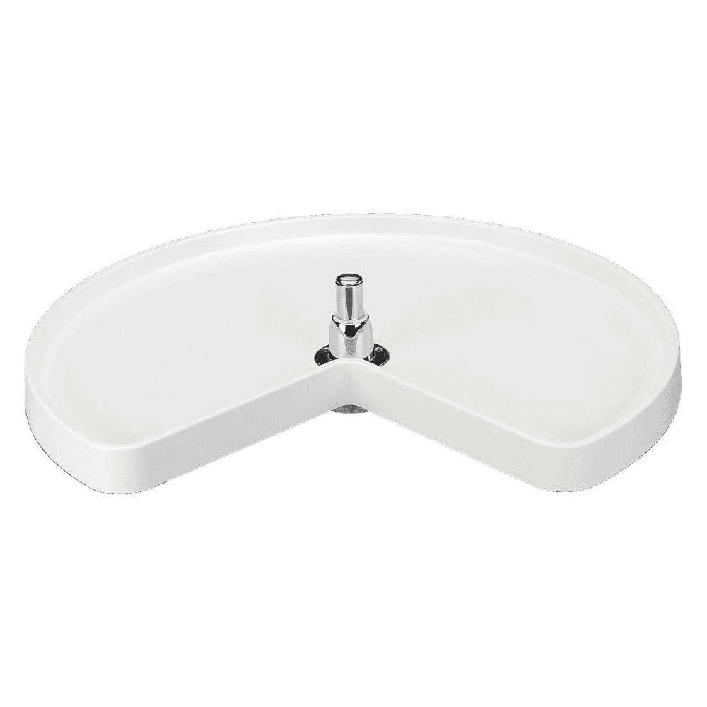 28" Kidney 1 Tray Lazy Susan, White