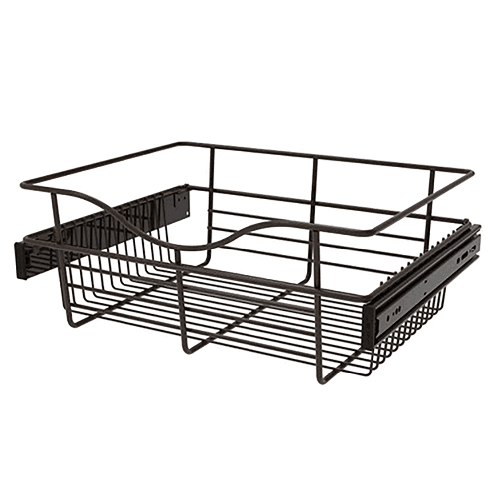 7" x 14" x 18" Wide Heavy-Gauge Pull-Out Wire Basket, Oil-Rubbed Bronze Finish