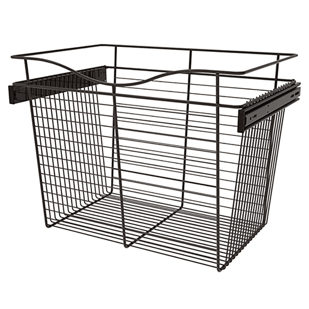 18" x 16" x 24" Wide Heavy-Gauge Pull-Out Wire Basket, Oil-Rubbed Bronze Finish