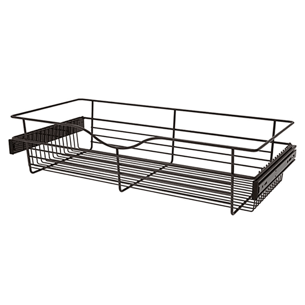 7" x 14" x 30" Wide Heavy-Gauge Pull-Out Wire Basket, Oil-Rubbed Bronze Finish