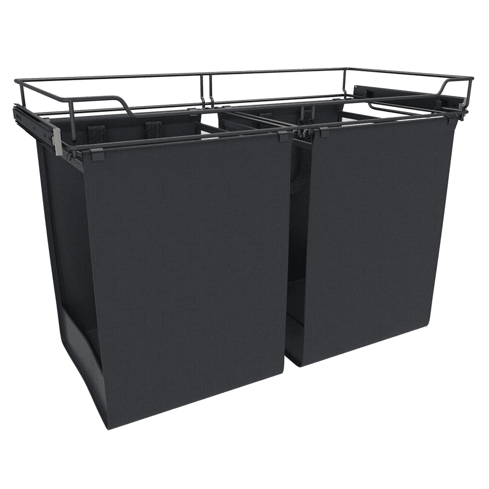 30" Wide Pull-Out Hamper with Canvas Bag, Powder-Coated Finish