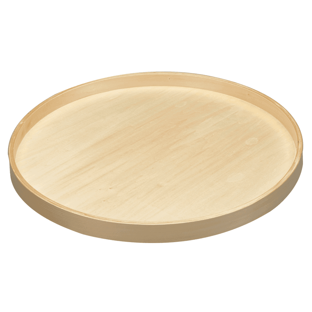 28" Full-Circle 1 Tray Wood Lazy Susan with Steel Swivel Bearing