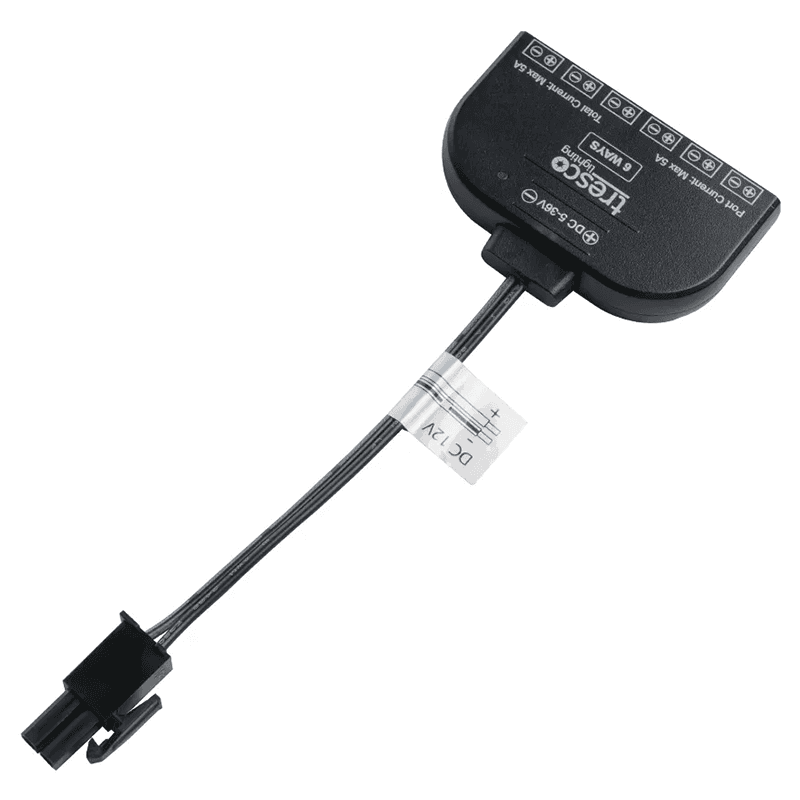 12VDC Power Adapter, AMP to MINI, Six Port
