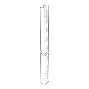 6" RVS800 Heavy-Duty Steel Pilaster Wall Standard, Satin Zinc/Polished Chrome