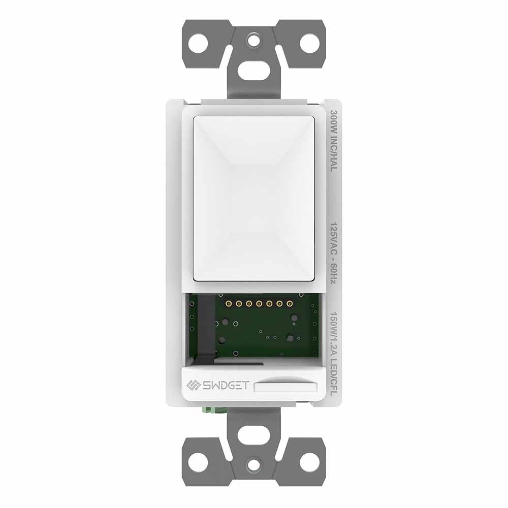 Swidget T920 120VAC 150W/300W Dimmer Switch without Insert, 2.8", White