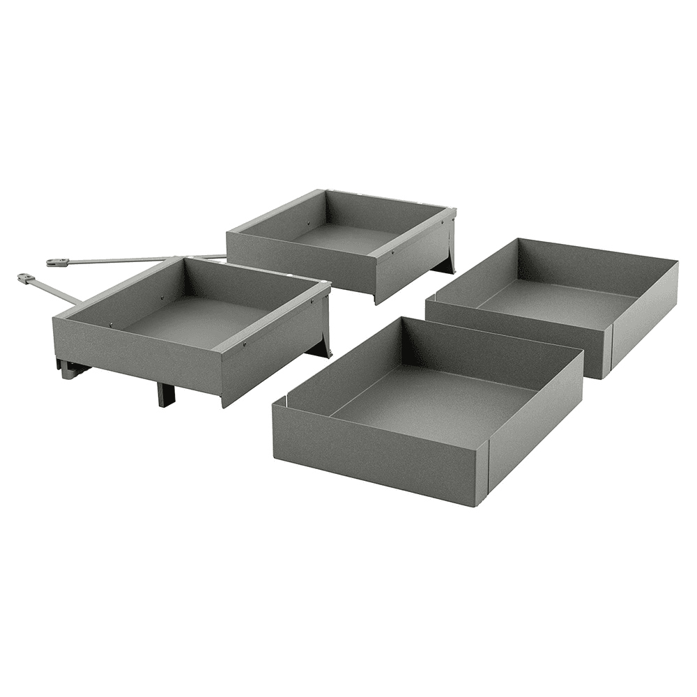 Side /Bottom-Mount Two Pull-Out Shelves, Anthracite Gray