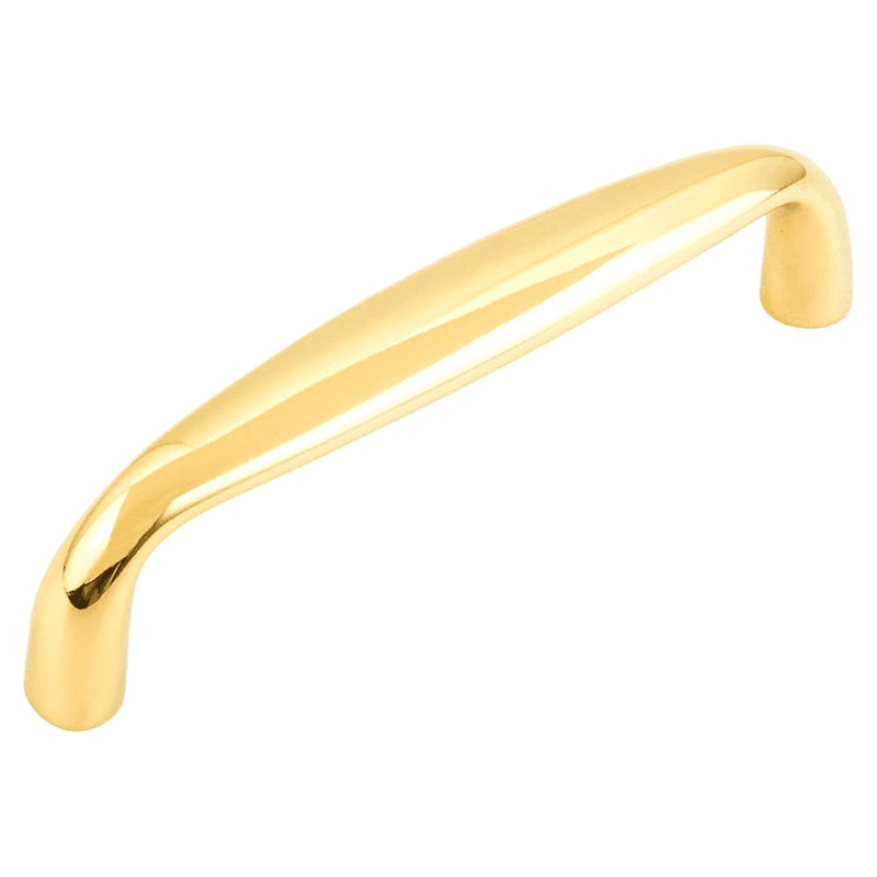 4" Traditional Cabinet Pull, Polished Brass