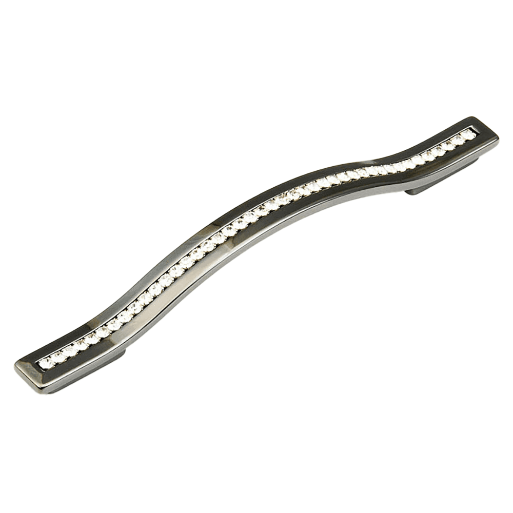 5-1/16" x 6-5/16" Skyevale Contemporary Cabinet Pull, Black Chrome