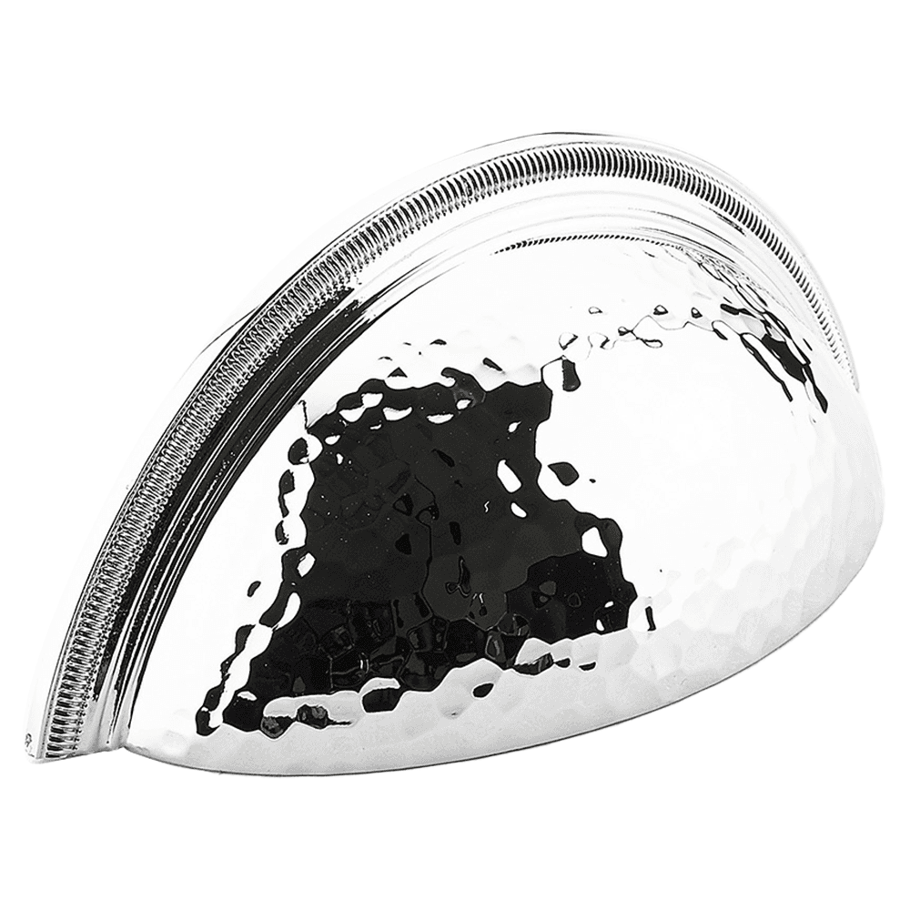 3" Atherton Hammered Knurled EdgeCup Pull, Polished Chrome