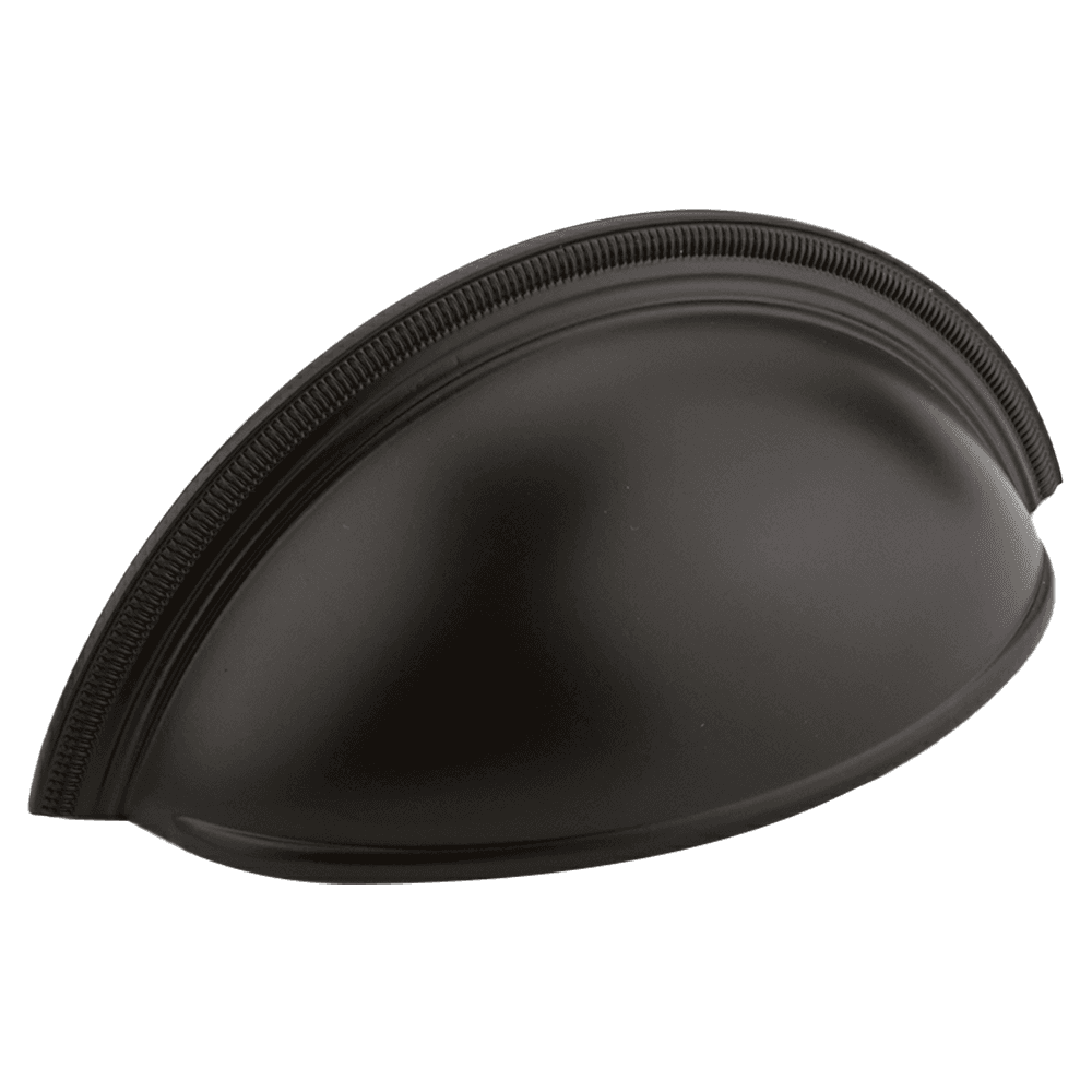 3" Atherton Plain Surface Knurled Edge Cup Pull, Oil Rubbed Bronze