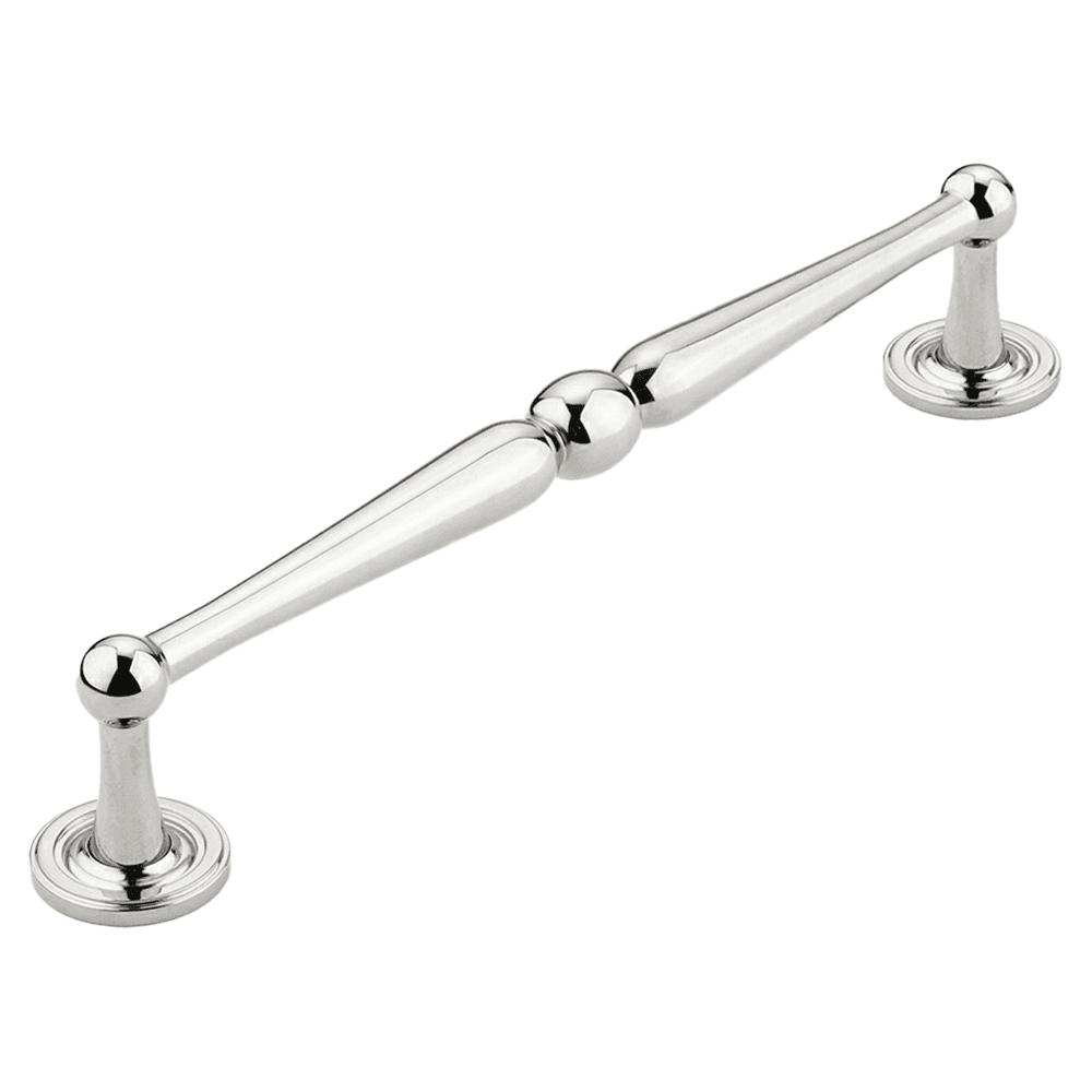 8" Atherton Plain Footplate Cabinet Pull, Polished Chrome