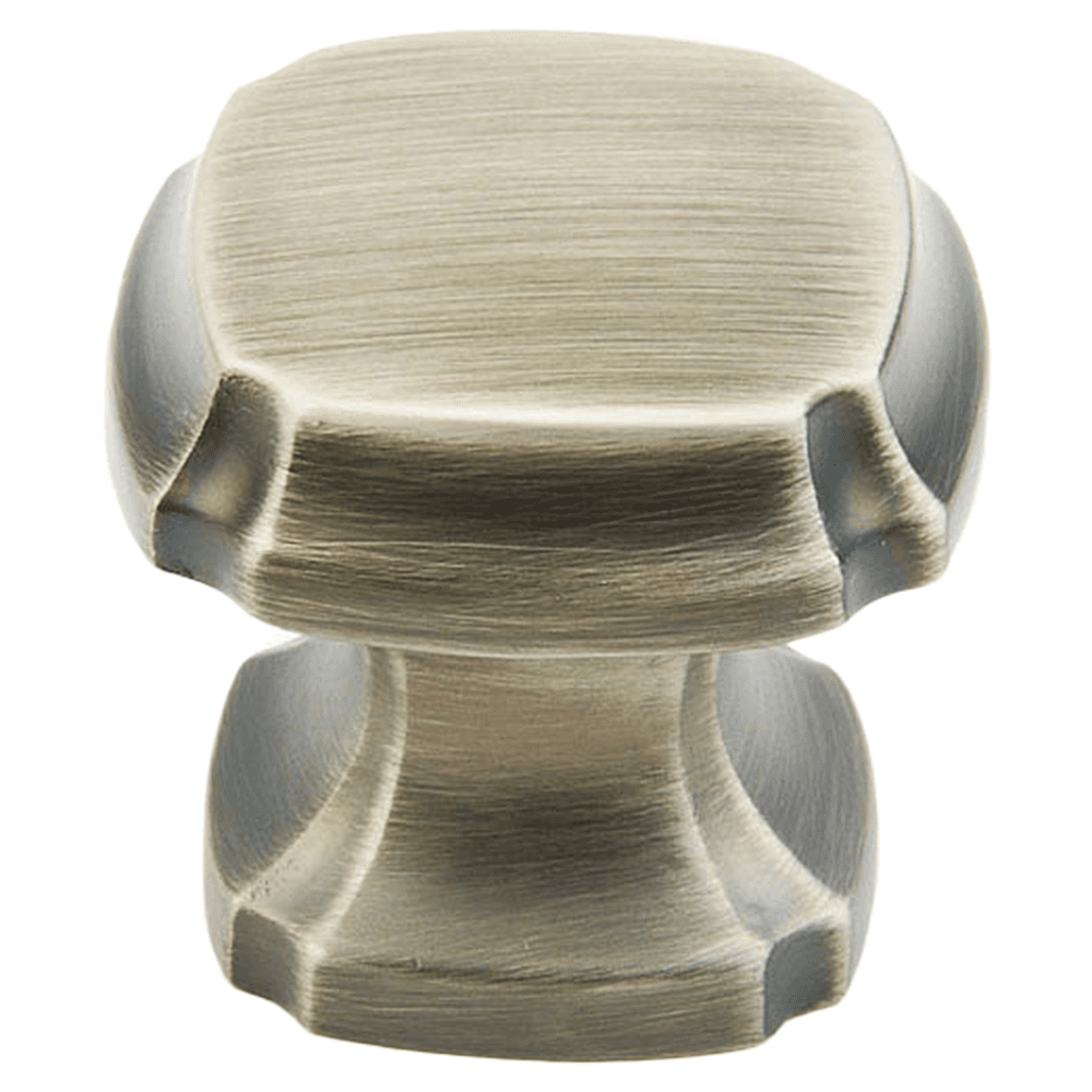 1-3/8" Empire Square Cabinet Knob, Antique Nickel