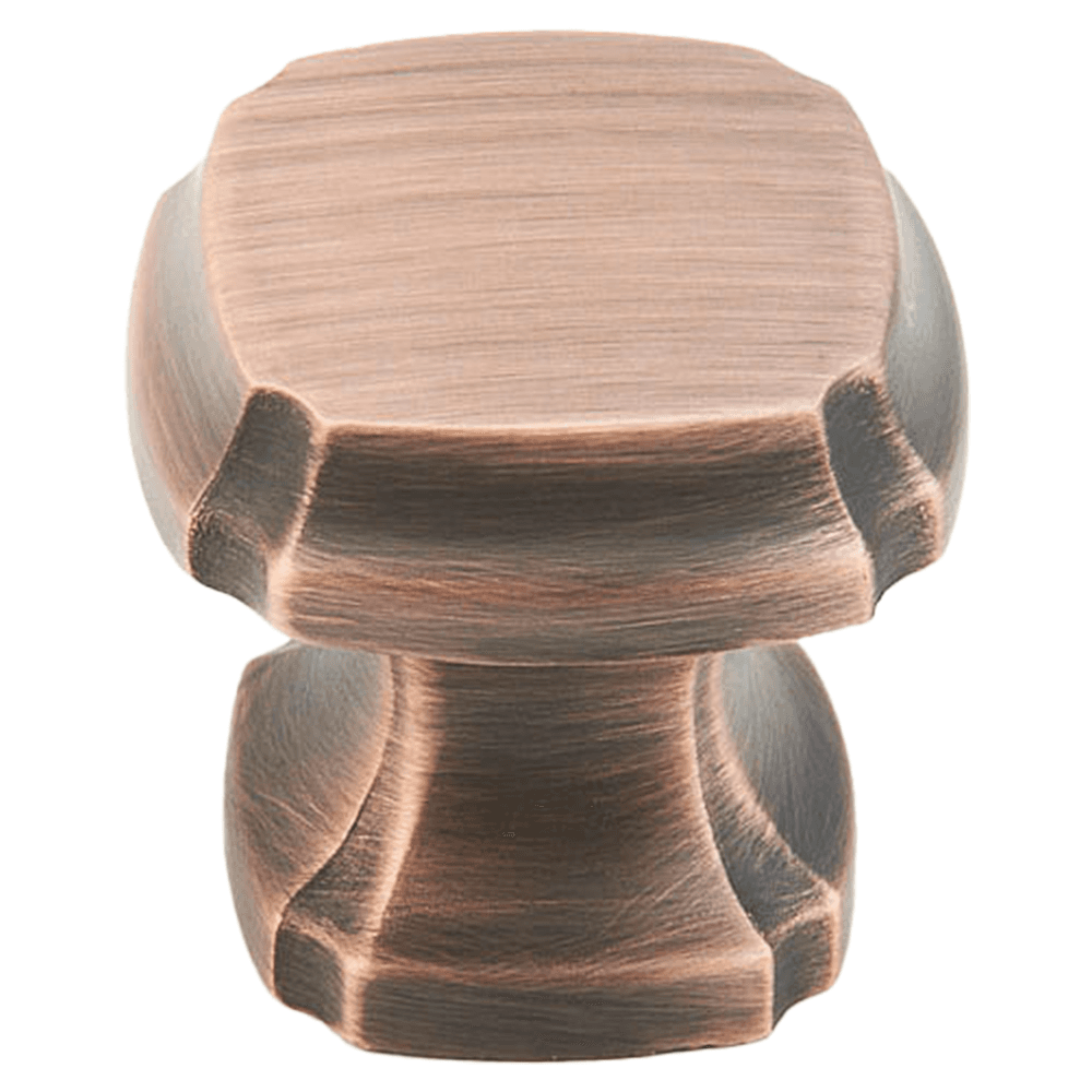 1-3/8" Empire Square Cabinet Knob, Empire Bronze