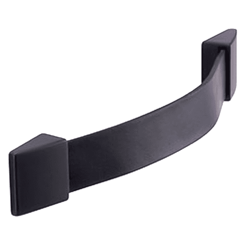 6-1/4" 2Z326 Series Cabinet Pull, Matte Black/Black Leather