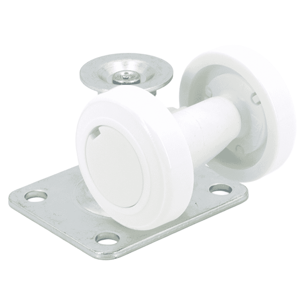 2-11/16" Twin Wheel Plate Caster with Glide, White