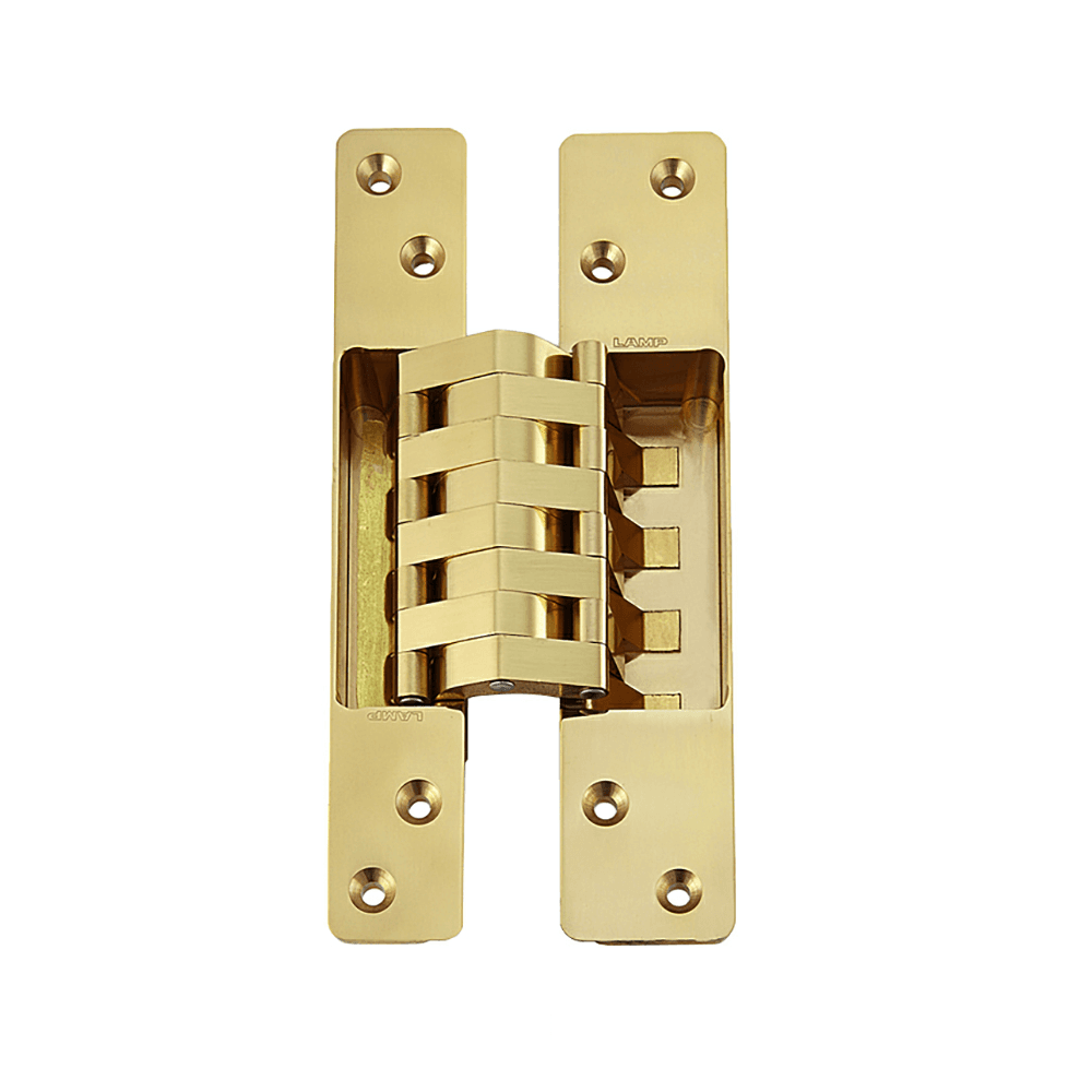HES-3038 Invisible 180° Opening Concealed Hinge, Polished Brass