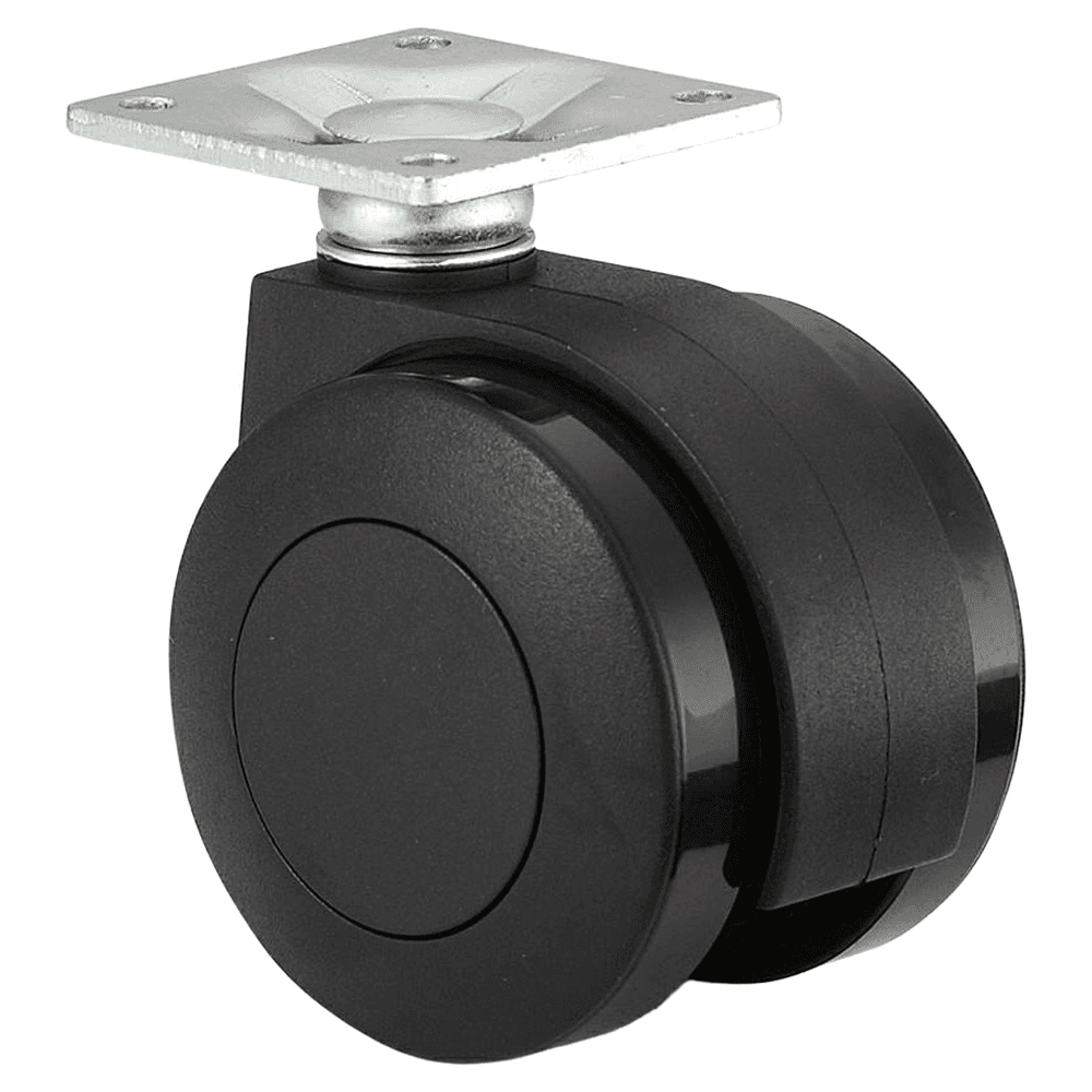 Low Profile Heavy Duty Caster with Plate, Black