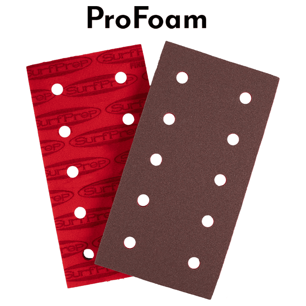 Medium Grit Aluminum Oxide 10 Holes ProFoam Abrasive Pad, 3" x 7" x 5mm (100/Box)