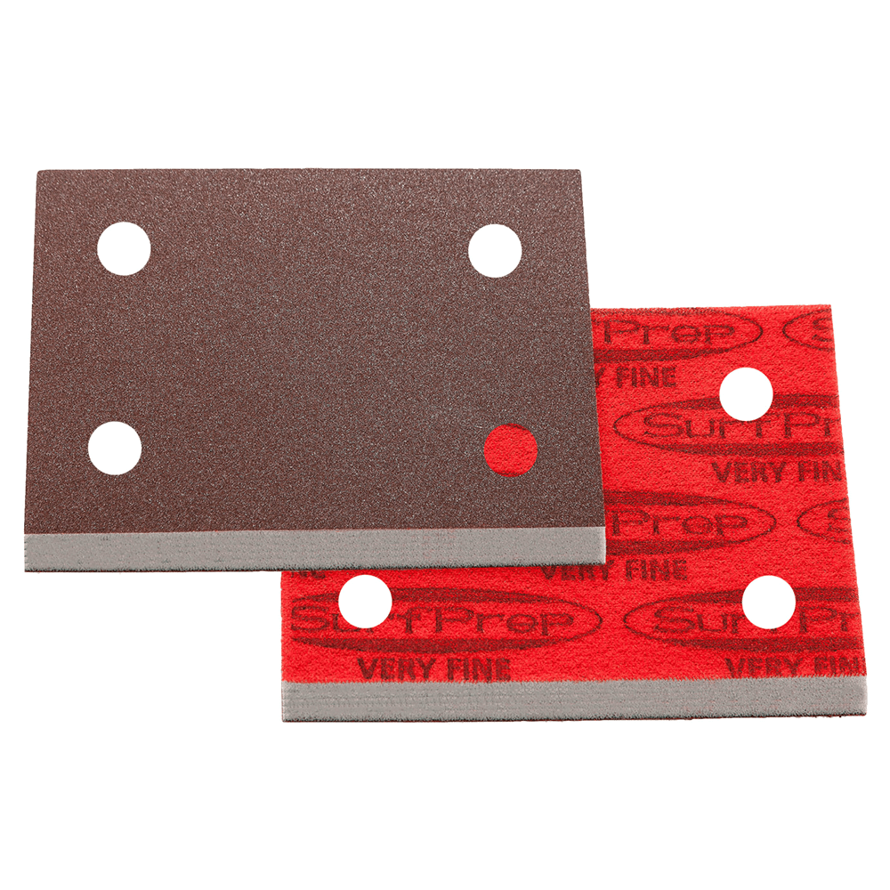 Medium Grit Aluminum Oxide 4 Holes Foam Abrasive Pad, 3" x 4" x 10mm