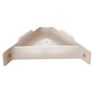 2-5/8" x 2-5/8" Corner Brace with Boss/Lip and Vertical Tabs, Natural
