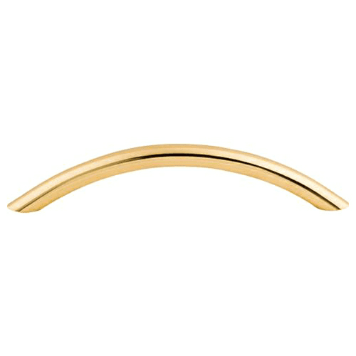 5-1/16" Nouveau Curved Wire Pull, Polished Brass