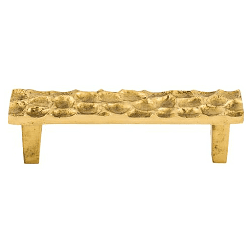 3-3/4" Cobblestone Rectangle Pull, Polished Brass