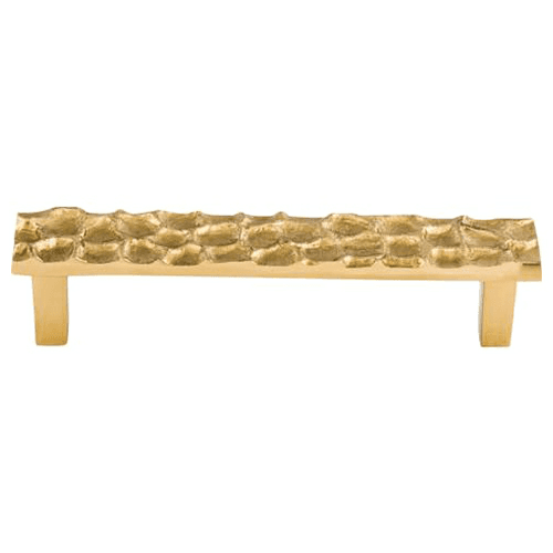 5-1/16" Cobblestone Rectangle Pull, Polished Brass