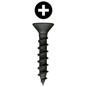#8 x 3" Flat Head Assembly Screw, Phillips Drive Coarse Thread and Regular Point, Black, Box of Thousand by Wurth