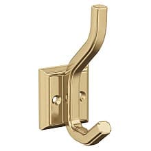 4-1/2" x 4-1/2" Aliso Double Prong Decorative Wall Hook, Polished Chrome