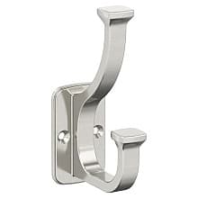 4-1/2" x 4-1/2" Alder Double Prong Decorative Wall Hook, Polished Chrome