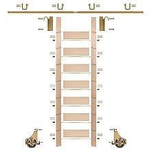 92" Clear Prefinished Maple Library Ladder/Sliding Hook Ladder Kit with 8' Rail