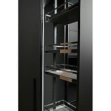 8" 6-Shelf DISPENSA Pantry Pull-Out Kit with Soft-Open/Soft-Close/Arena Plus Style Shelves, Chrome/Anthracite, 74-3/4" - 90-1/2" Height