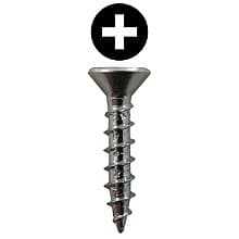 Quickscrews Large Flat Head Hinge Edge Screws, Phillips Drive Coarse Thread and Sharp Point