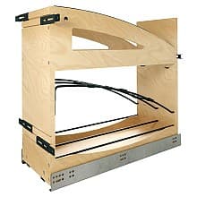 Craftsman Base Cabinet Pullout with Tray Divider/Foil Wrap Holder, Light Brown