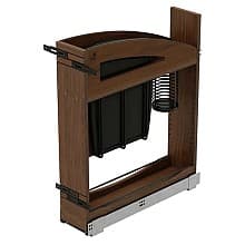 Craftsman Knife Block Pullout Organizer with Black Accents for Base Cabinets, Dark Brown