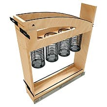 Craftsman Utensil Pullout Organizer with Black Accent, Light Brown
