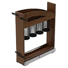 Craftsman Utensil Pullout Organizer with Black Accents for Base Cabinets, Dark Brown
