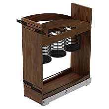 Craftsman Utensil Pullout Organizer with Black Accents for Base Cabinets, Dark Brown