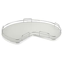 Kidney Lazy Susan with Swivel Bearing for Corner Base Cabinet, Gray