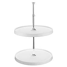 6012 Full-Circle 2 Tray Lazy Susan, White, Bulk (6 Sets)