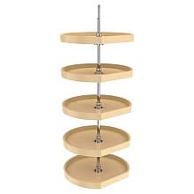 D-Shape 5 Tray Lazy Susan, Almond