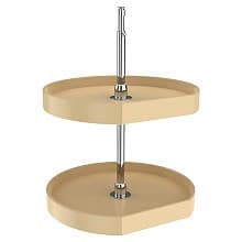 D-Shape 2 Tray Lazy Susan Set, Almond