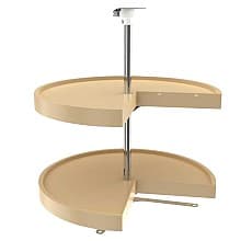 Pie Cut 2 Tray Lazy Susan, Almond