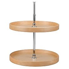 4NW Full-Circle 2 Tray Wood Lazy Susan