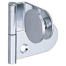 Lift Off Glass Door Hinge with Rounded Plate (Left), Chrome