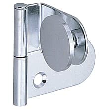 Lift Off Glass Door Hinge with Rounded Plate (Right), Chrome