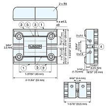 Dual Axis Torque Hinge, Black