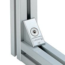 39mm x 39mm Drop-In Type Corner Connector, Silver/Yellow Zinc Chromate