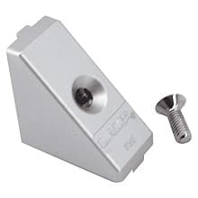 22mm x 39mm Drop-In Type Corner Connector, Silver/Yellow Zinc Chromate